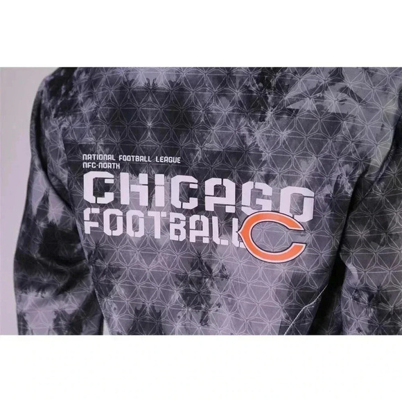 Reebok On-Field Gray Chicago Bears Full Zip Front Hooded Jacket M - Picture 9 of 13